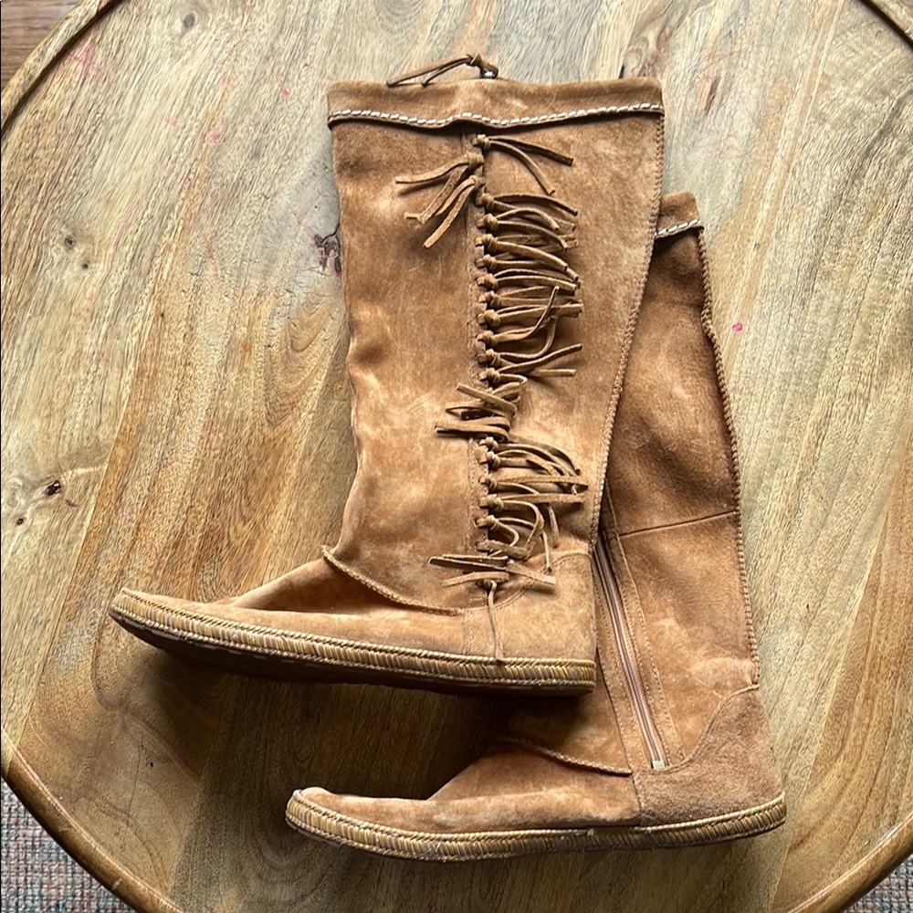 UGG Fringe Tan Suede Knee-High Boots